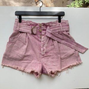NEW 🔥 Small We The Free pink boho high waist shorts utility belt 💕